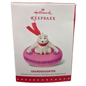 Hallmark Keepsake 2015 Granddaughter Christmas Ornament Polar Bear Inner Tube